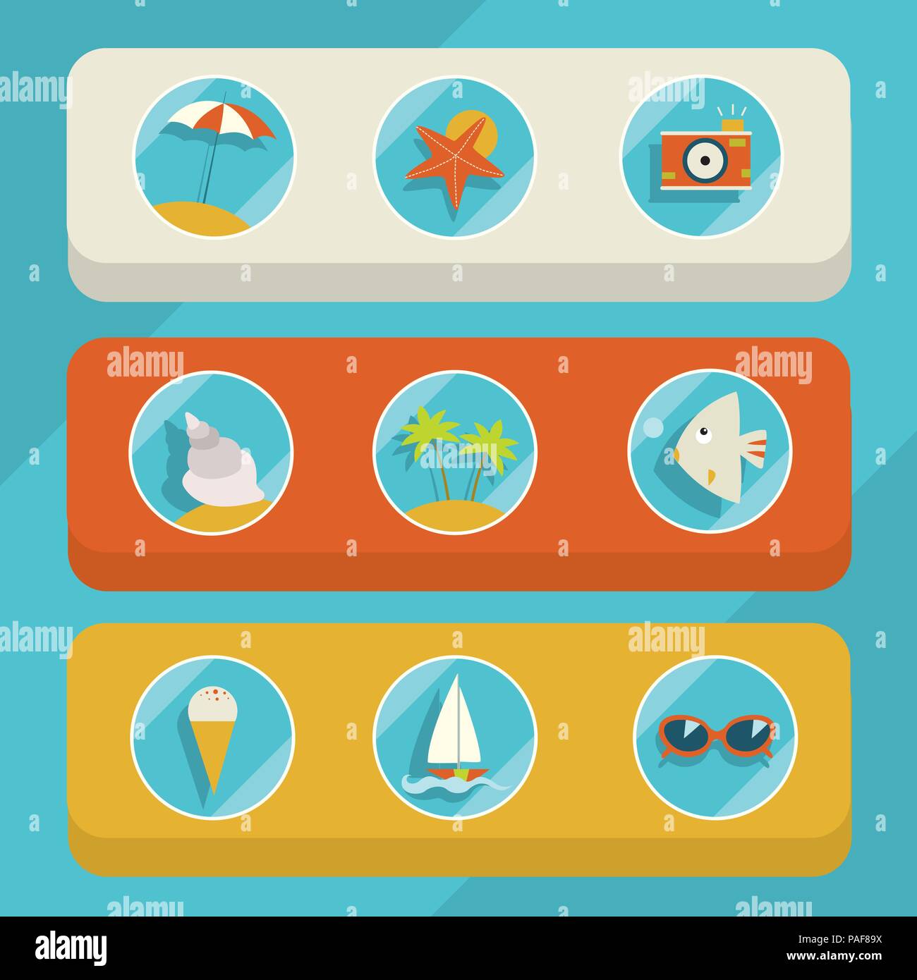 Set of summer elements Stock Vector Image & Art - Alamy
