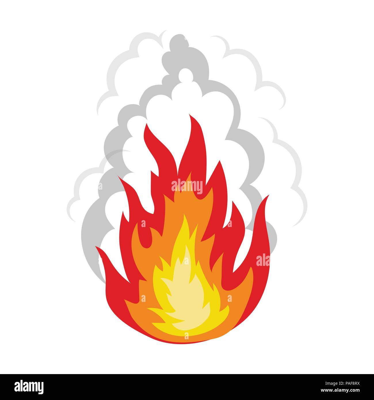 Explosion icon in cartoon design isolated on white background ...