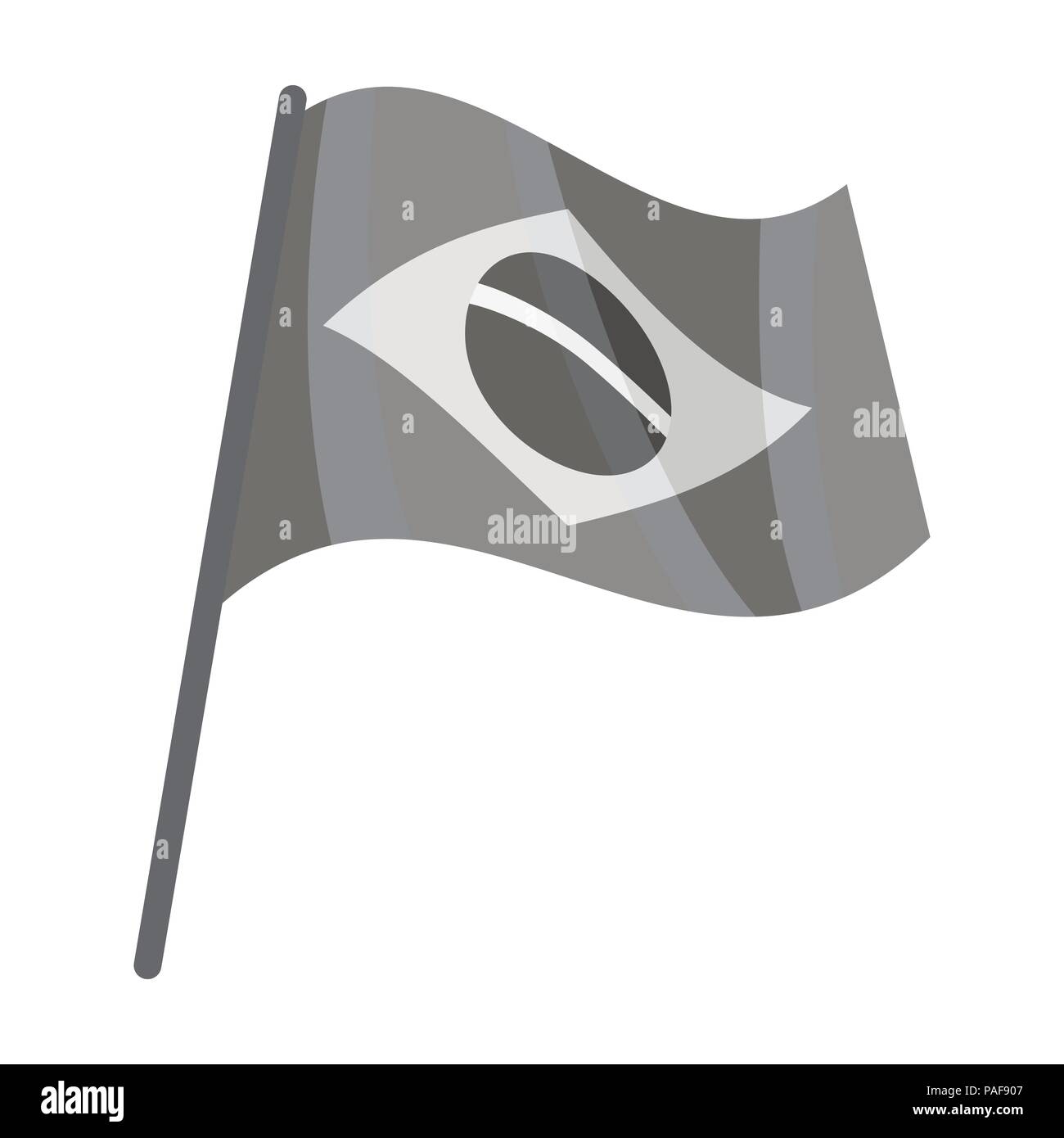 Flag of Brazil icon in monochrome design isolated on white background ...