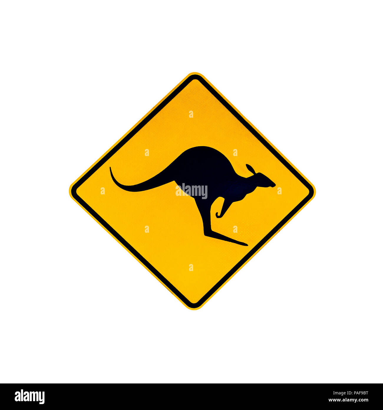 Vild Opdater frost Australian wildlife warning road sign for kangaroo on the road and highways  of Australia. Isolated on white Stock Photo - Alamy