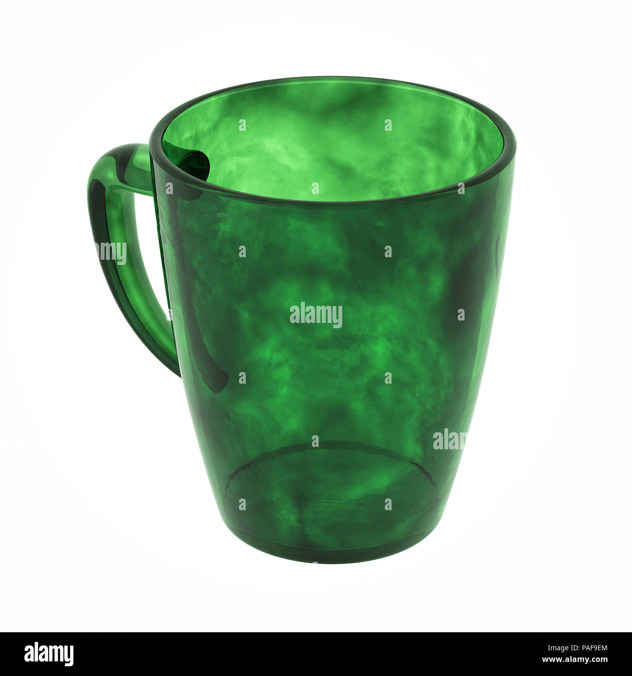 Empty glass mug isolated on white Stock Photo