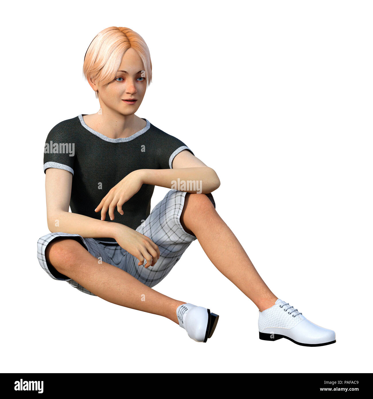 Boy Rendering 3D rendering of a teenager boy isolated on white background Stock Photo ...
