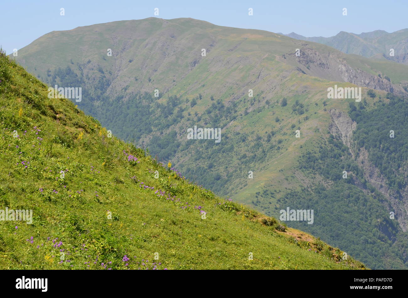 Mountains of the Greater Caucasus in Ilisu natural reserve, North-western Azerbaijan Stock Photo