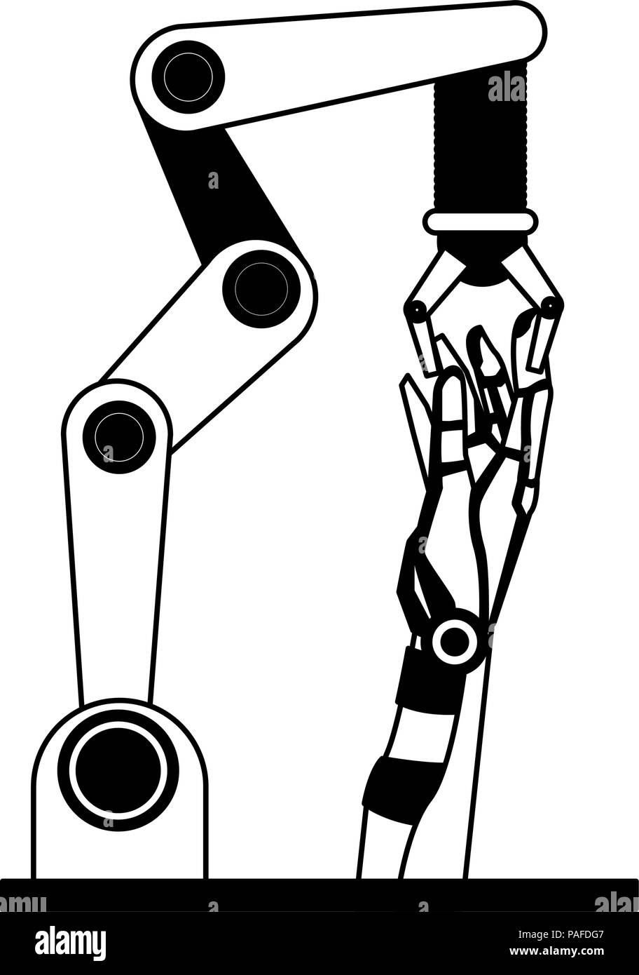 Robot arm and robot hand vector illustration graphic design Stock Vector