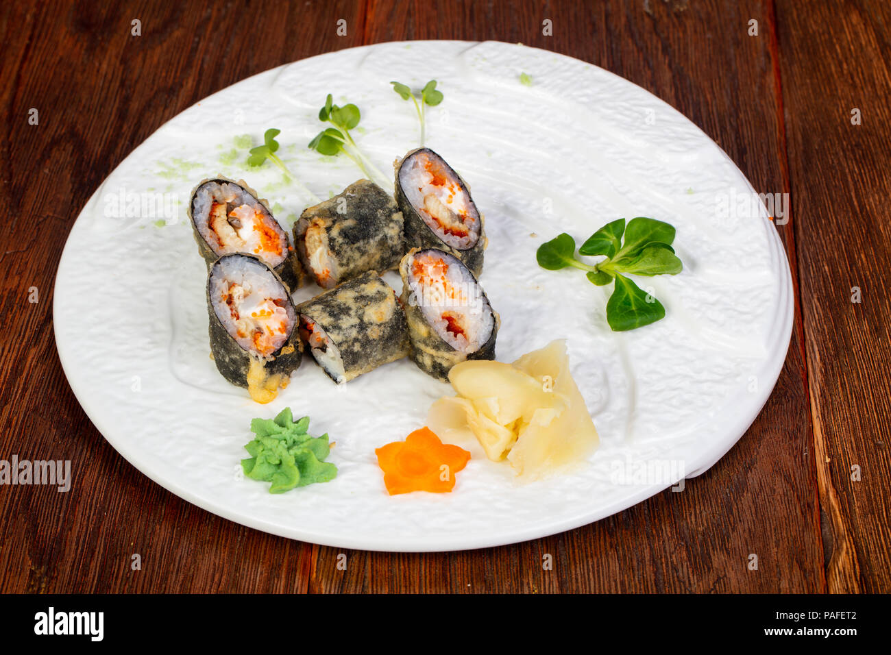 Japanese eel hot tempura roll Stock Photo Alamy