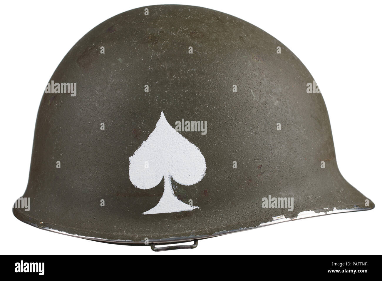 ww2 us army helmet with ace of spades emblem isolated Stock Photo - Alamy