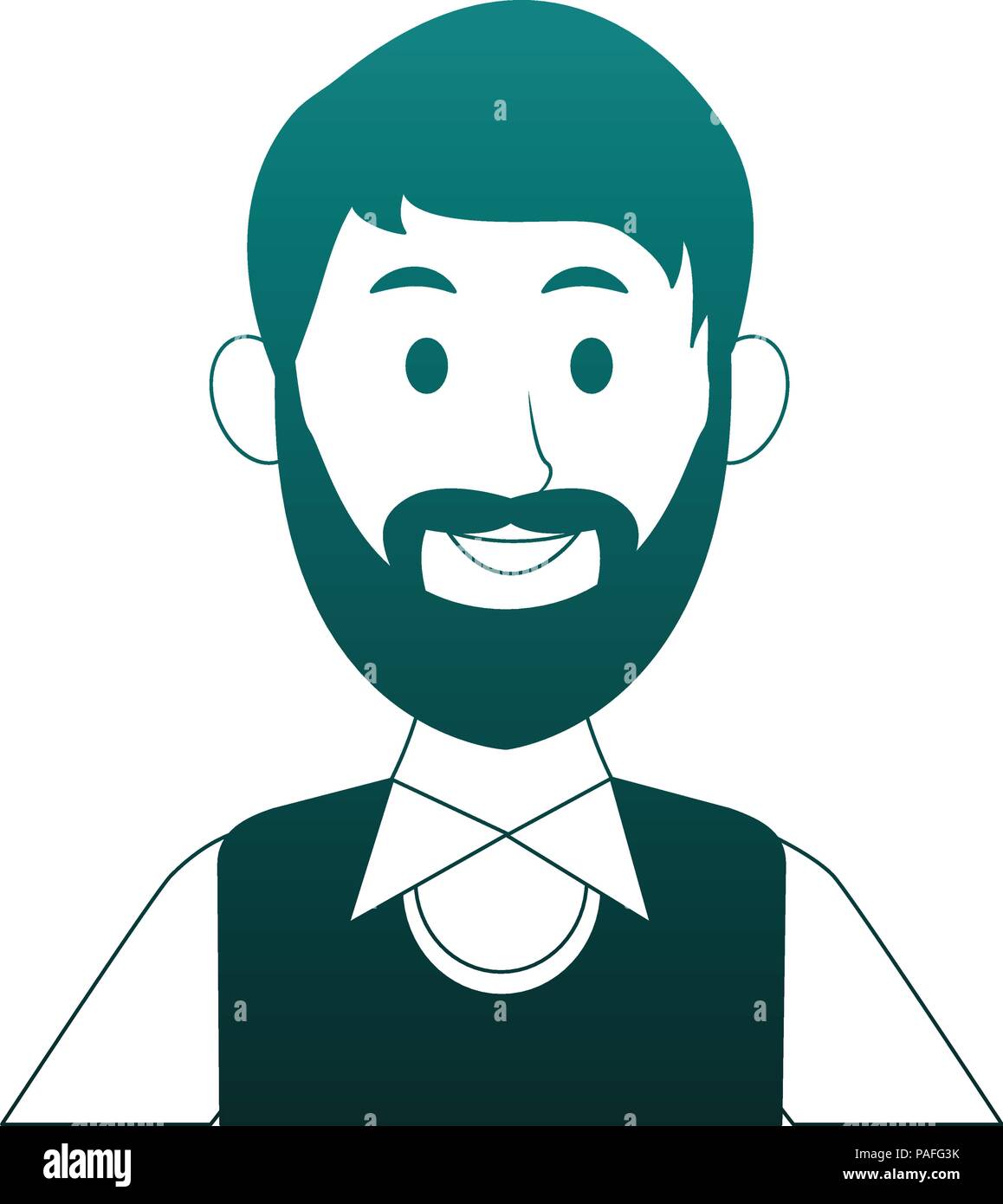 Young man with beard and casual clothes cartoon vector illustration ...