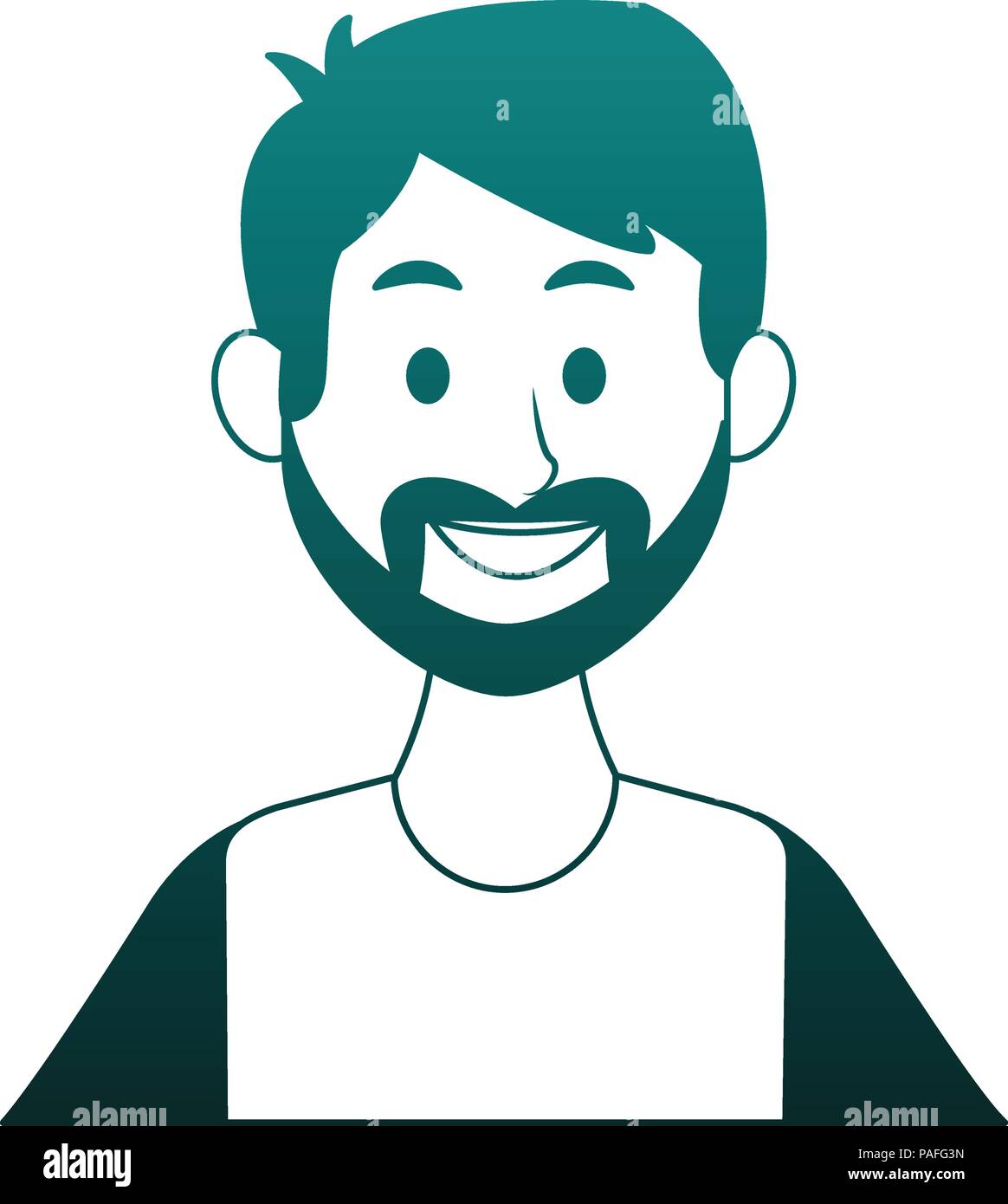 Young man with beard and casual clothes cartoon vector illustration ...