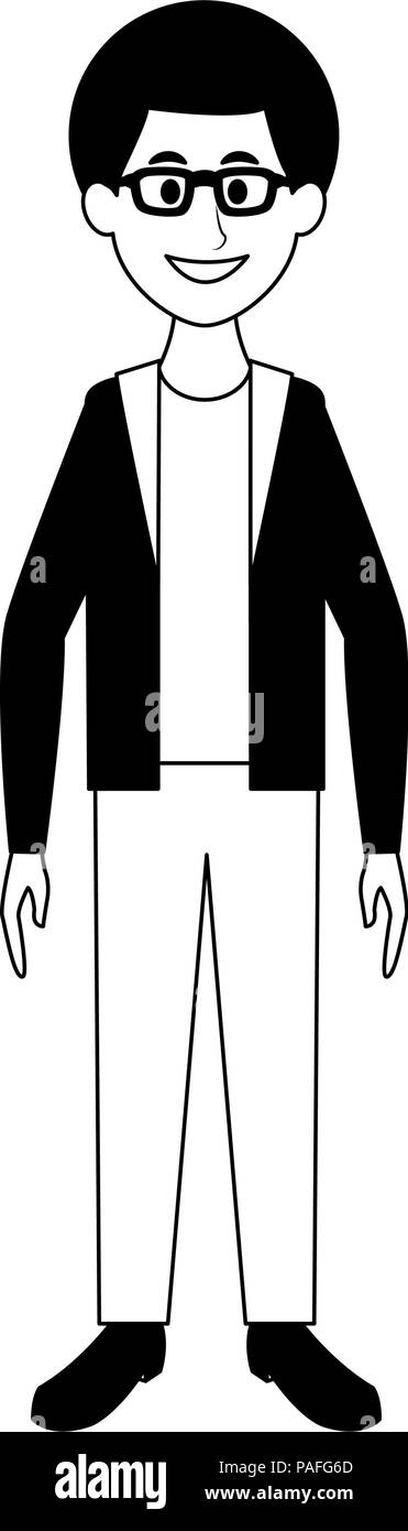 Young black man with glasses and afro vector illustration graphic ...