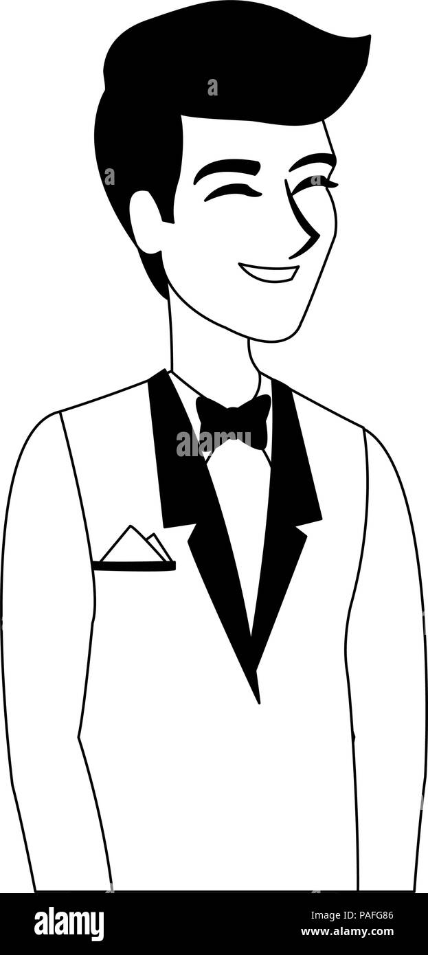 Groom cartoon profile vector illustration graphic design Stock Vector ...