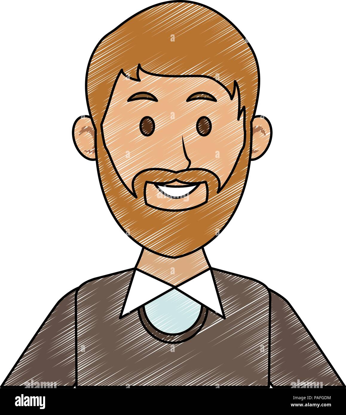 Young man with beard and casual clothes cartoon vector illustration ...