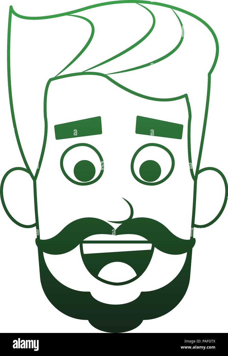 Young man face with beard cartoon vector illustration graphic design ...