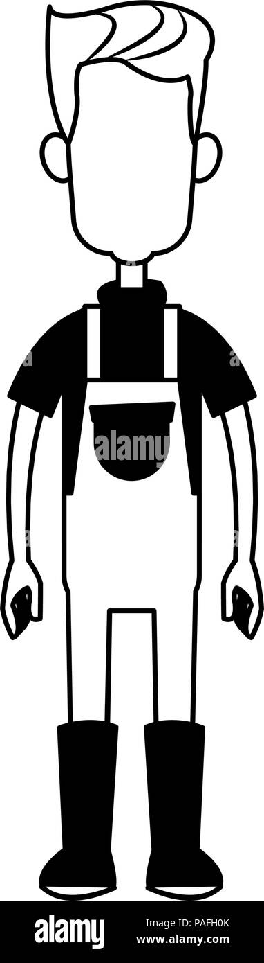 Farmer man cartoon vector illustration graphic design Stock Vector ...