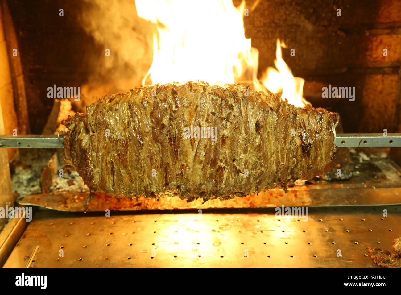 Turkish Cag Kebab Doner in wood fired oven Stock Photo Alamy
