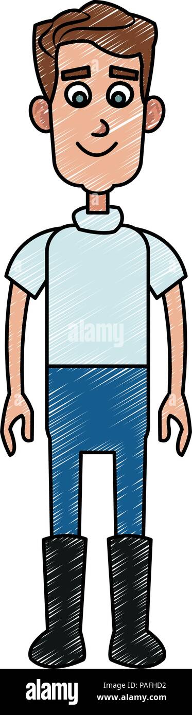 Farmer man cartoon vector illustration graphic design Stock Vector ...