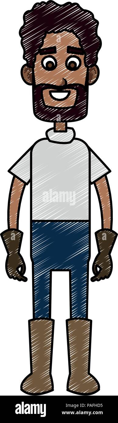 Farmer man cartoon vector illustration graphic design Stock Vector ...