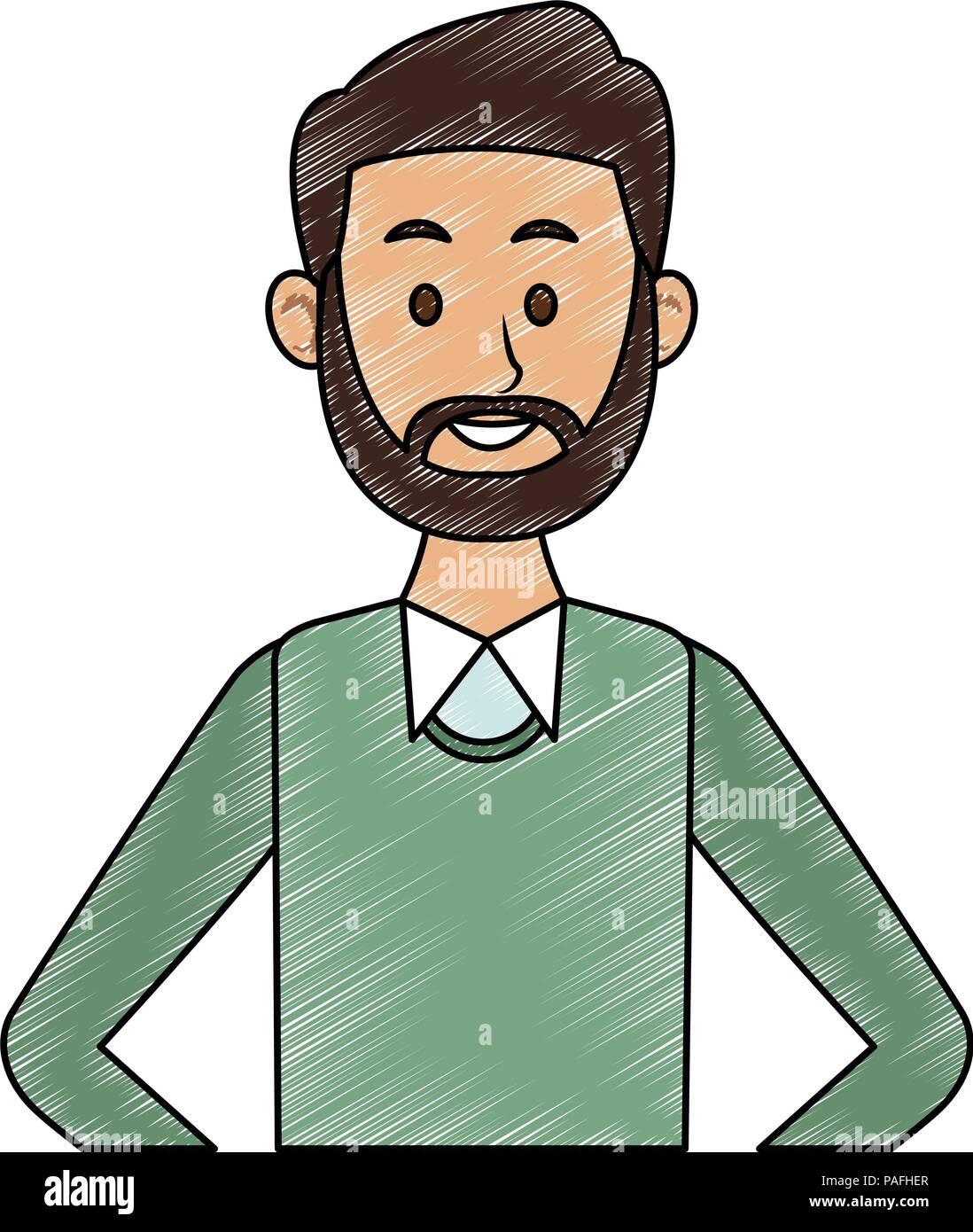 Young man with casual clothes cartoon vector illustration graphic ...