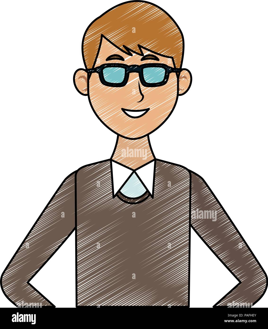 Young man with casual clothes cartoon vector illustration graphic ...