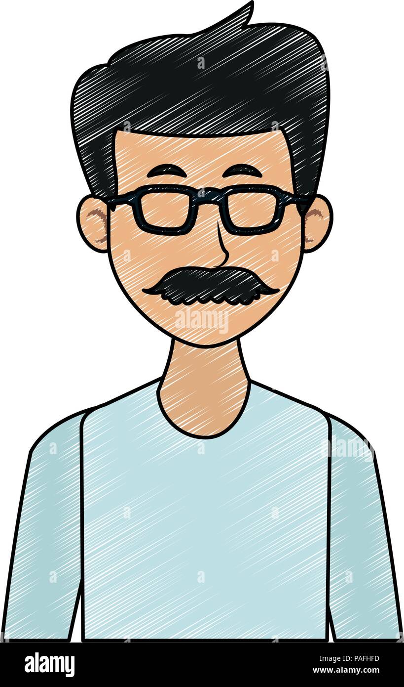 Young man with casual clothes cartoon vector illustration graphic ...