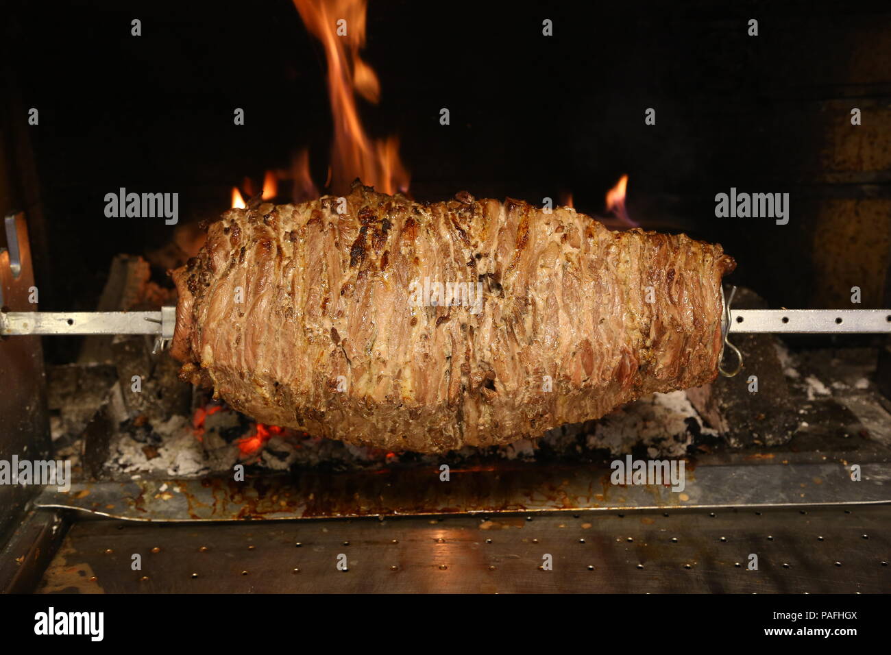 Turkish Cag Kebab Doner in wood fired oven Stock Photo Alamy