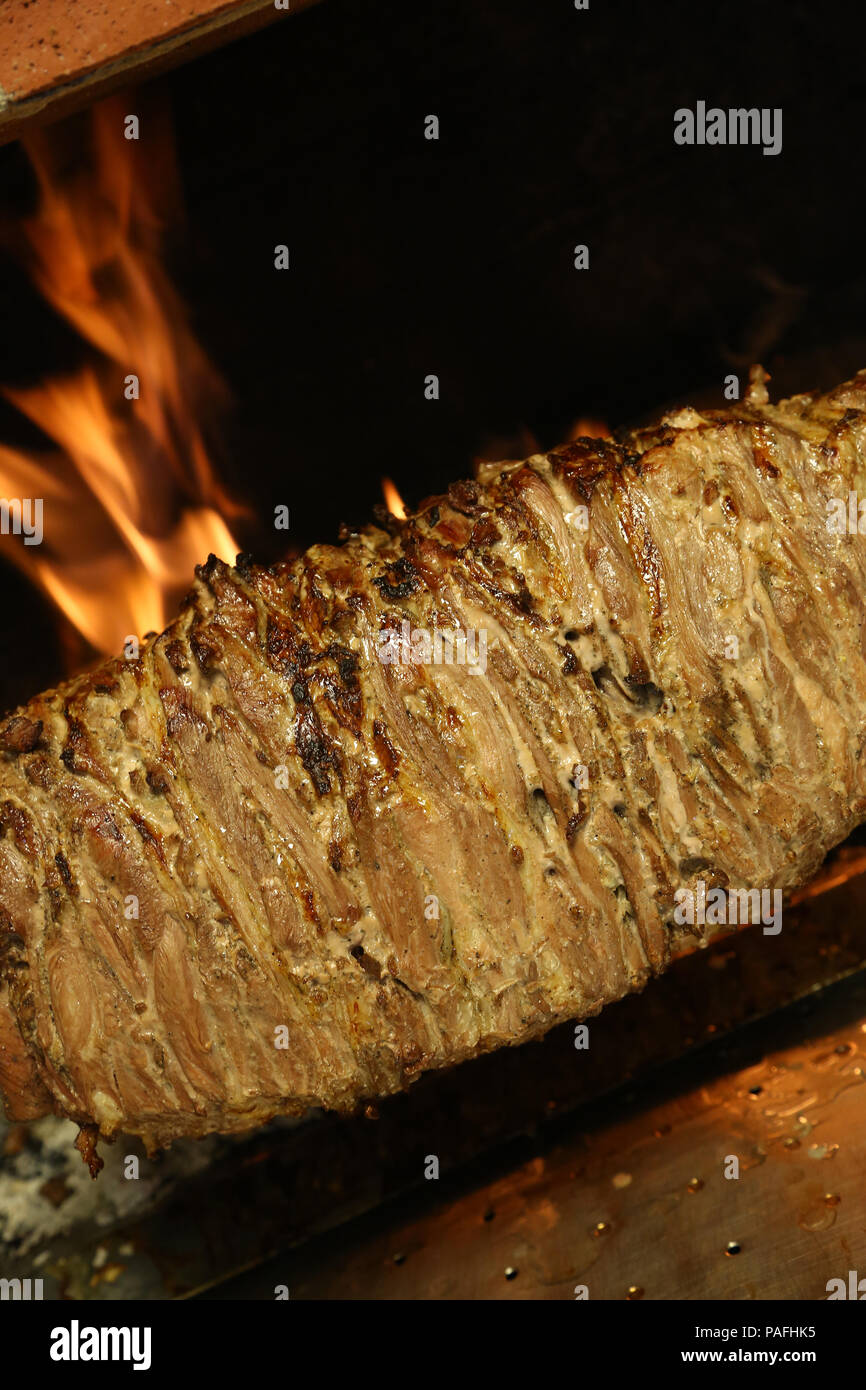 Turkish Cag Kebab Doner in wood fired oven Stock Photo Alamy