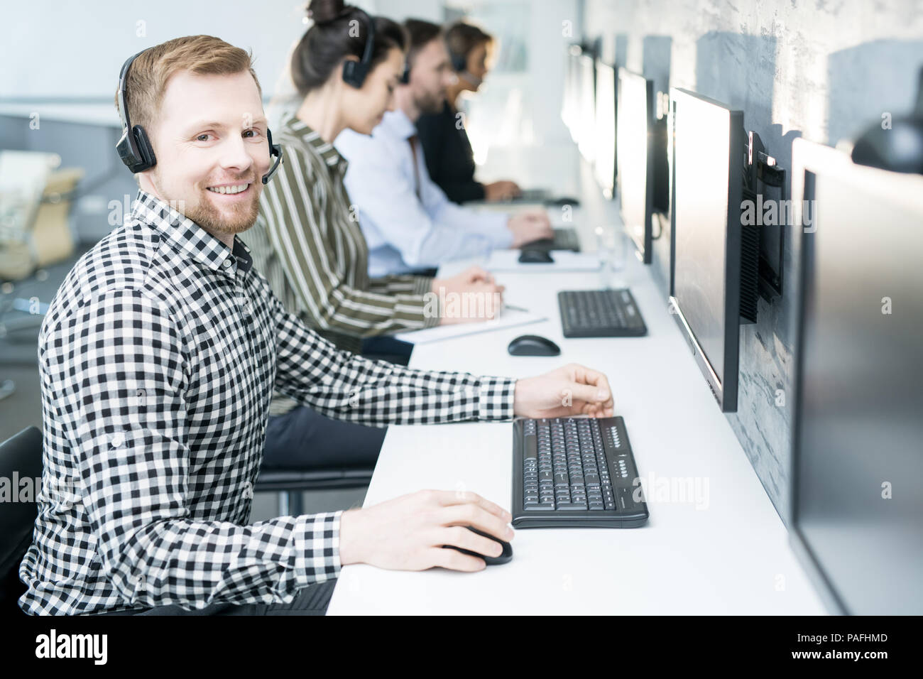 Help Desk Operators Stock Photo Alamy