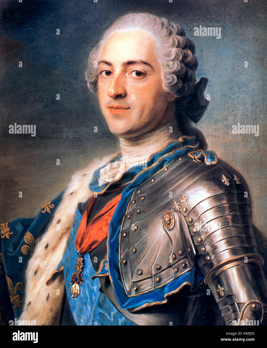 Portrait of Louis XV of France - Maurice Quentin de La Tour, 1748 Stock Photo
