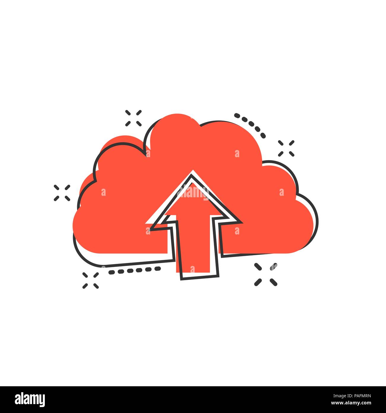 Vector cartoon cloud icon in comic style. Cloud sign illustration ...