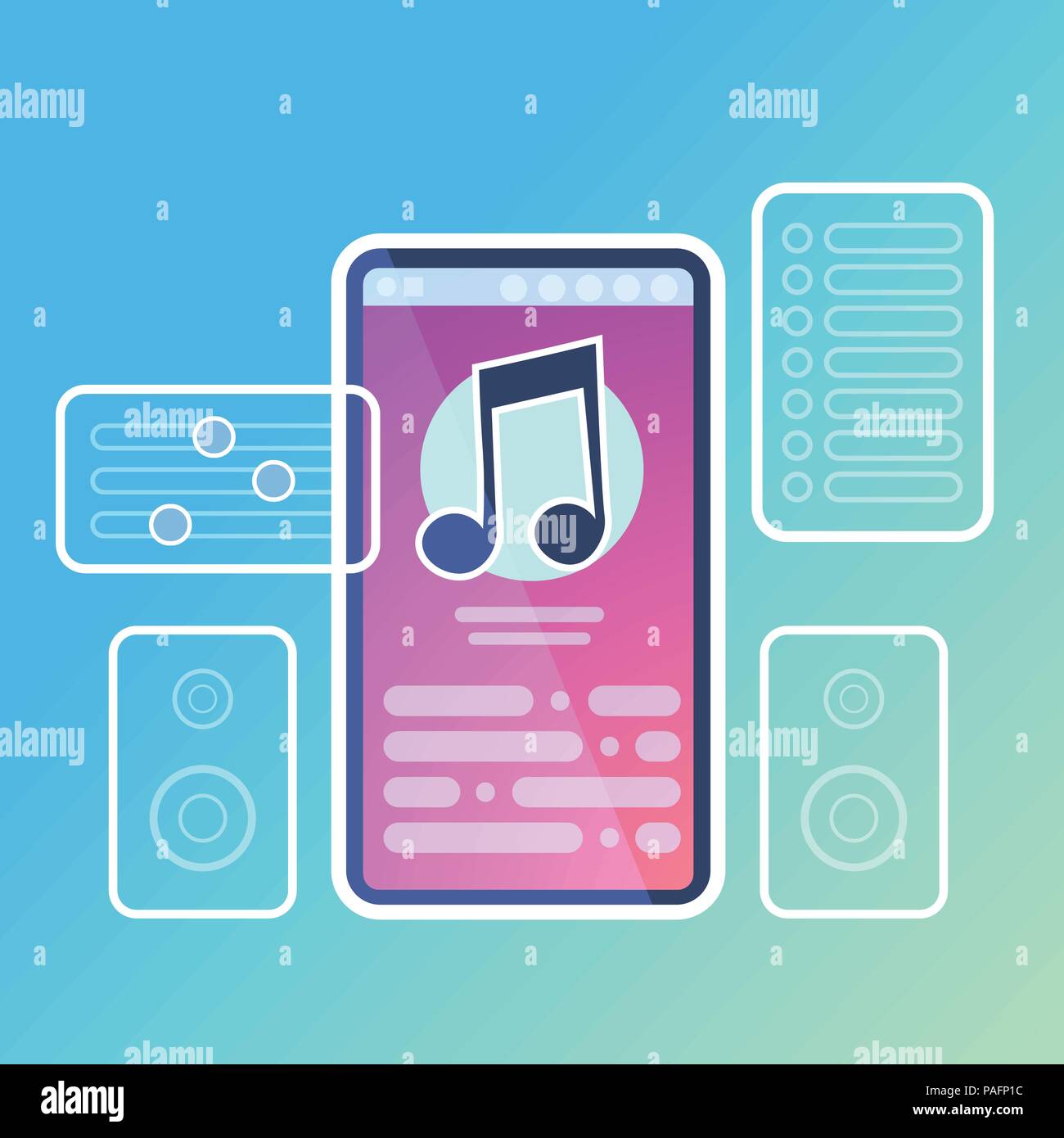 mobile music player application interface audio sound online concept for design work and