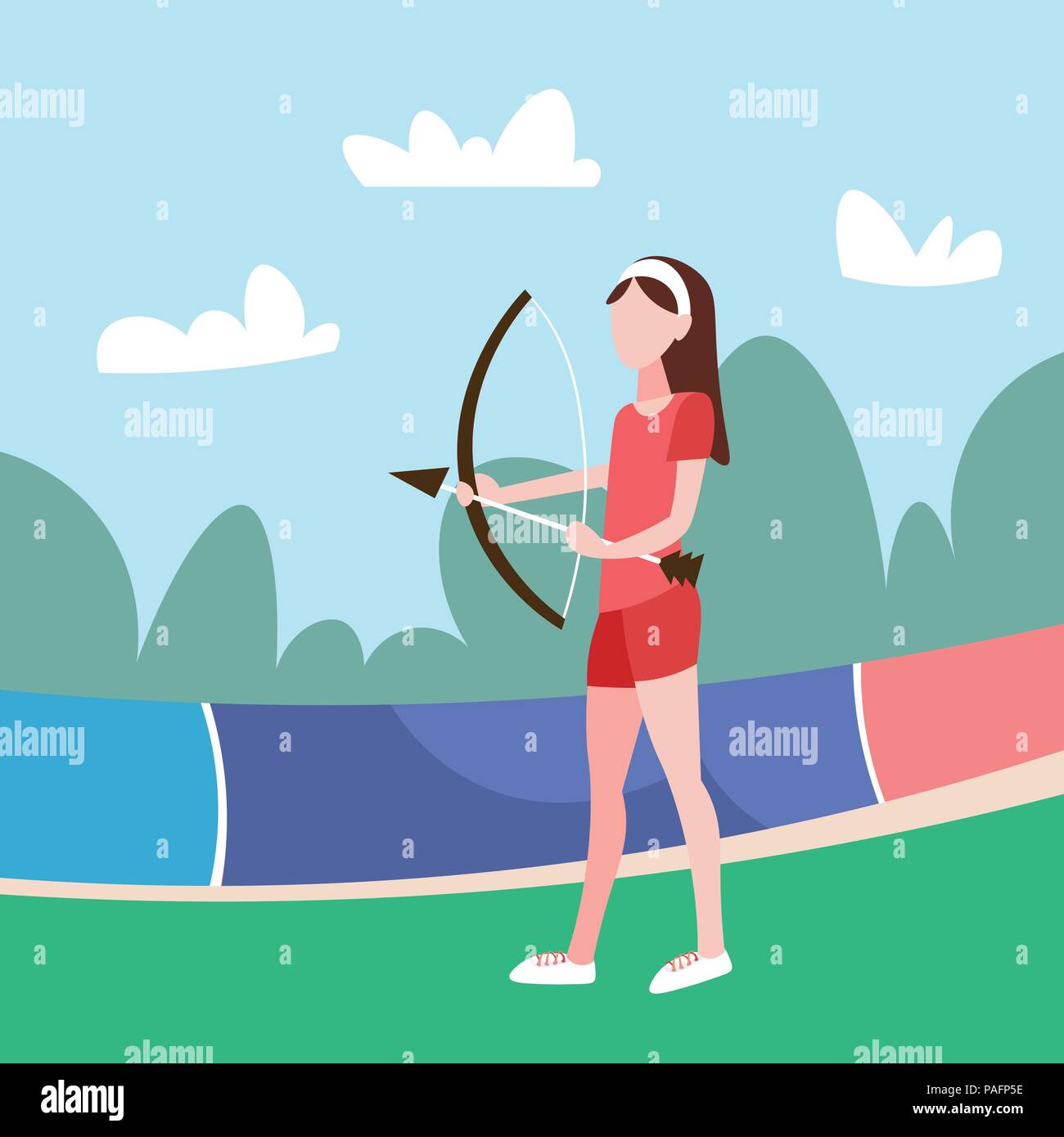 Archer Woman Bow Arrow Vector Hi Res Stock Photography And Images Alamy