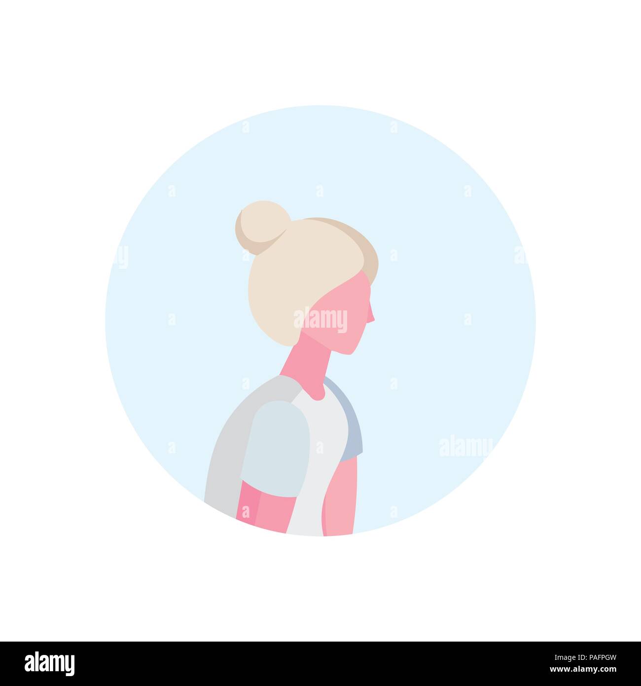 old woman profile avatar elderly grandmother isolated portrait flat cartoon character Stock Vector