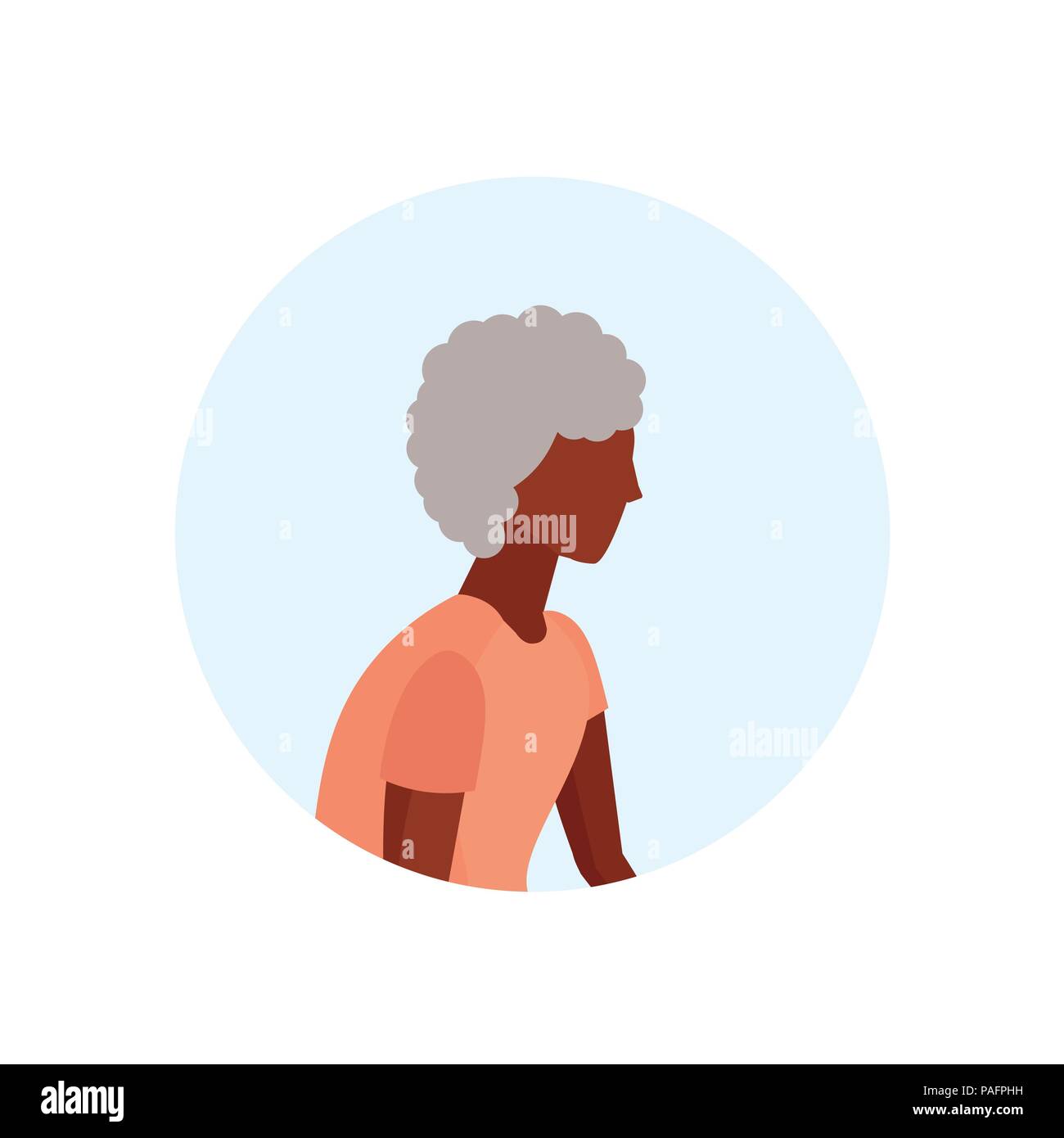 african american old woman profile avatar elderly grandmother isolated ...
