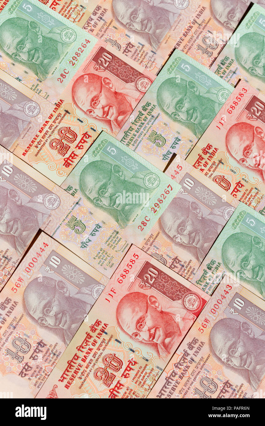 Collection of the Indian banknotes Stock Photo - Alamy