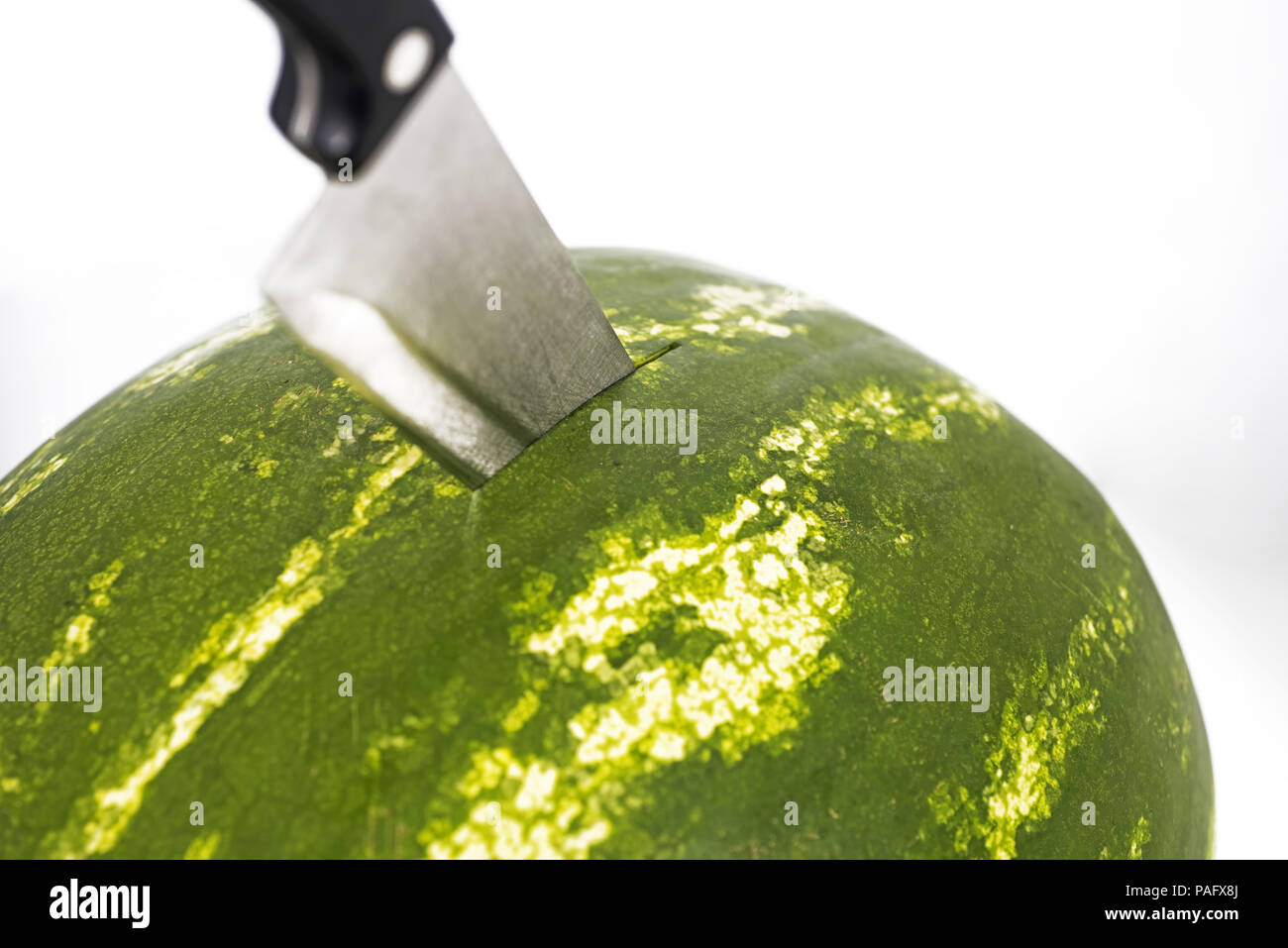 Watermelon isolated on white background. The biggest berry Stock Photo