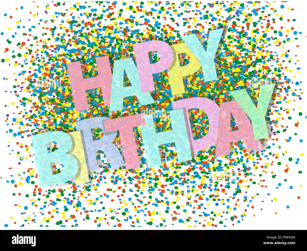 colorful happy birthday confetti greeting card Stock Vector Image & Art