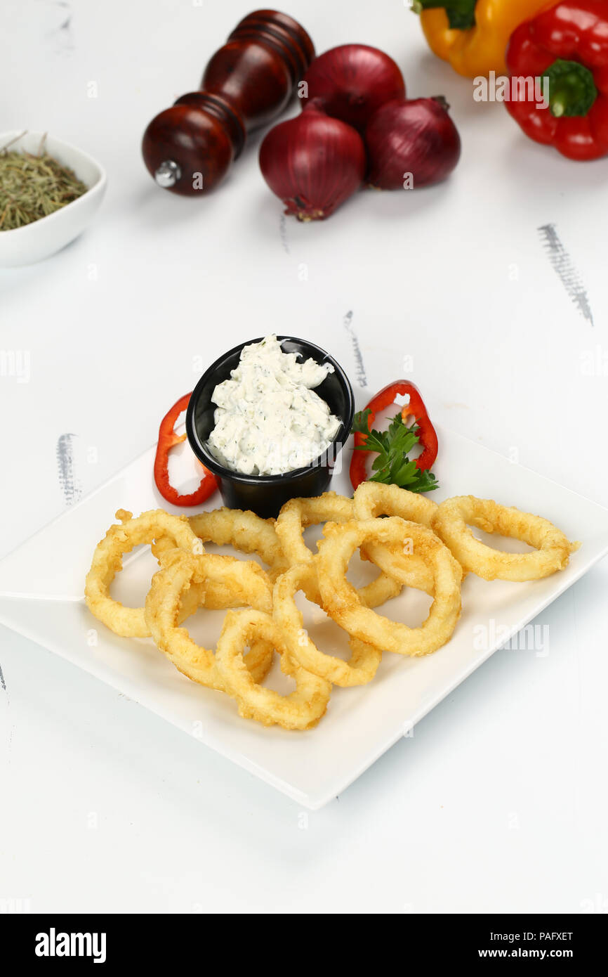 Fried onion rings hi-res stock photography and images - Alamy