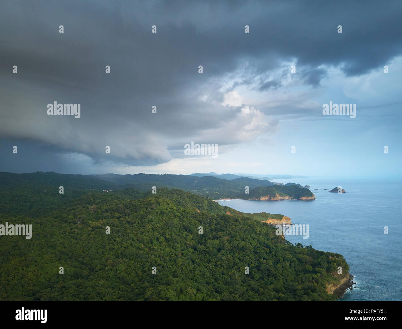 Natural shore landscape aerial drone view in Nicaragua Stock Photo
