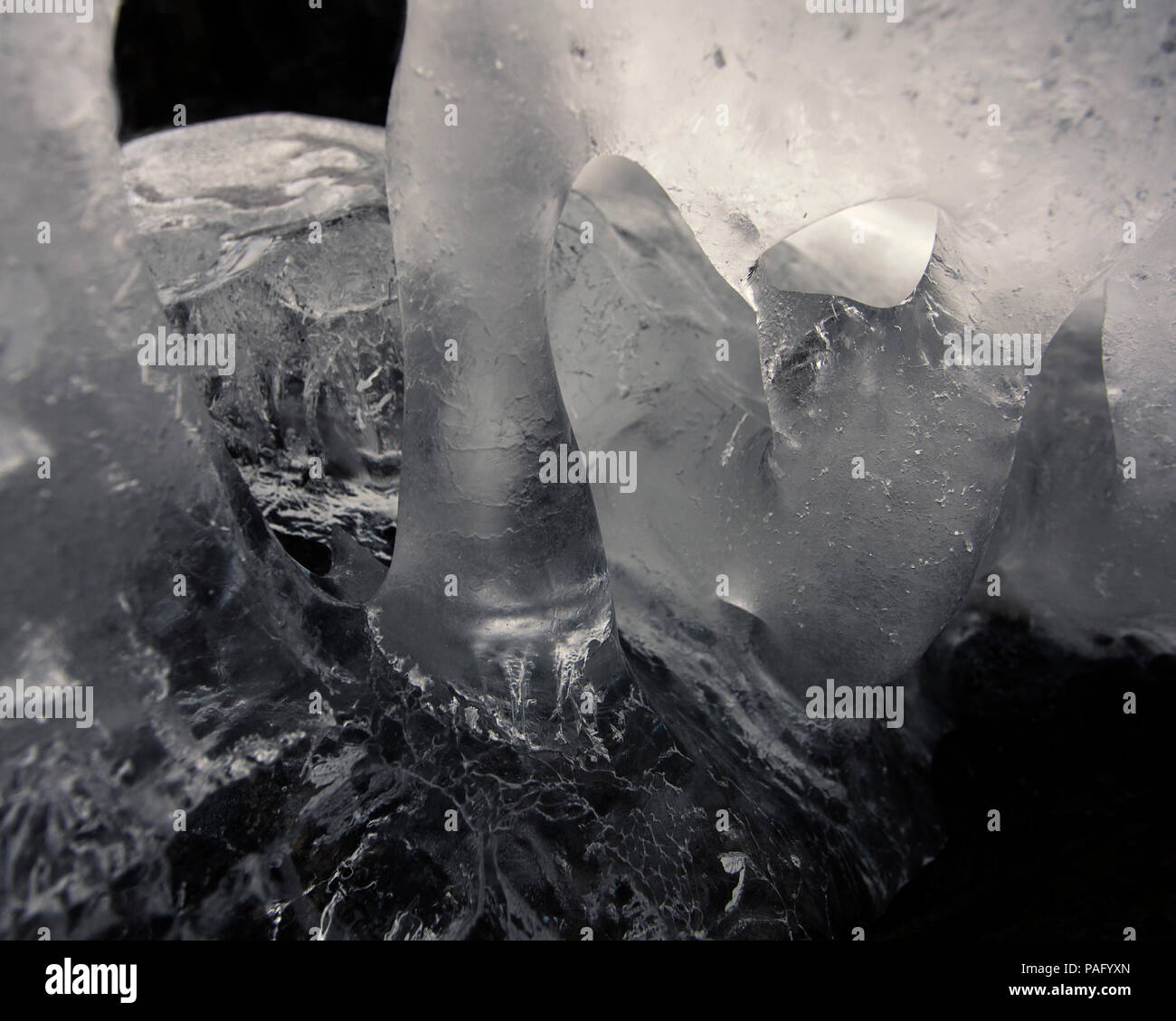Ice formation near a spillway waterfall Stock Photo - Alamy