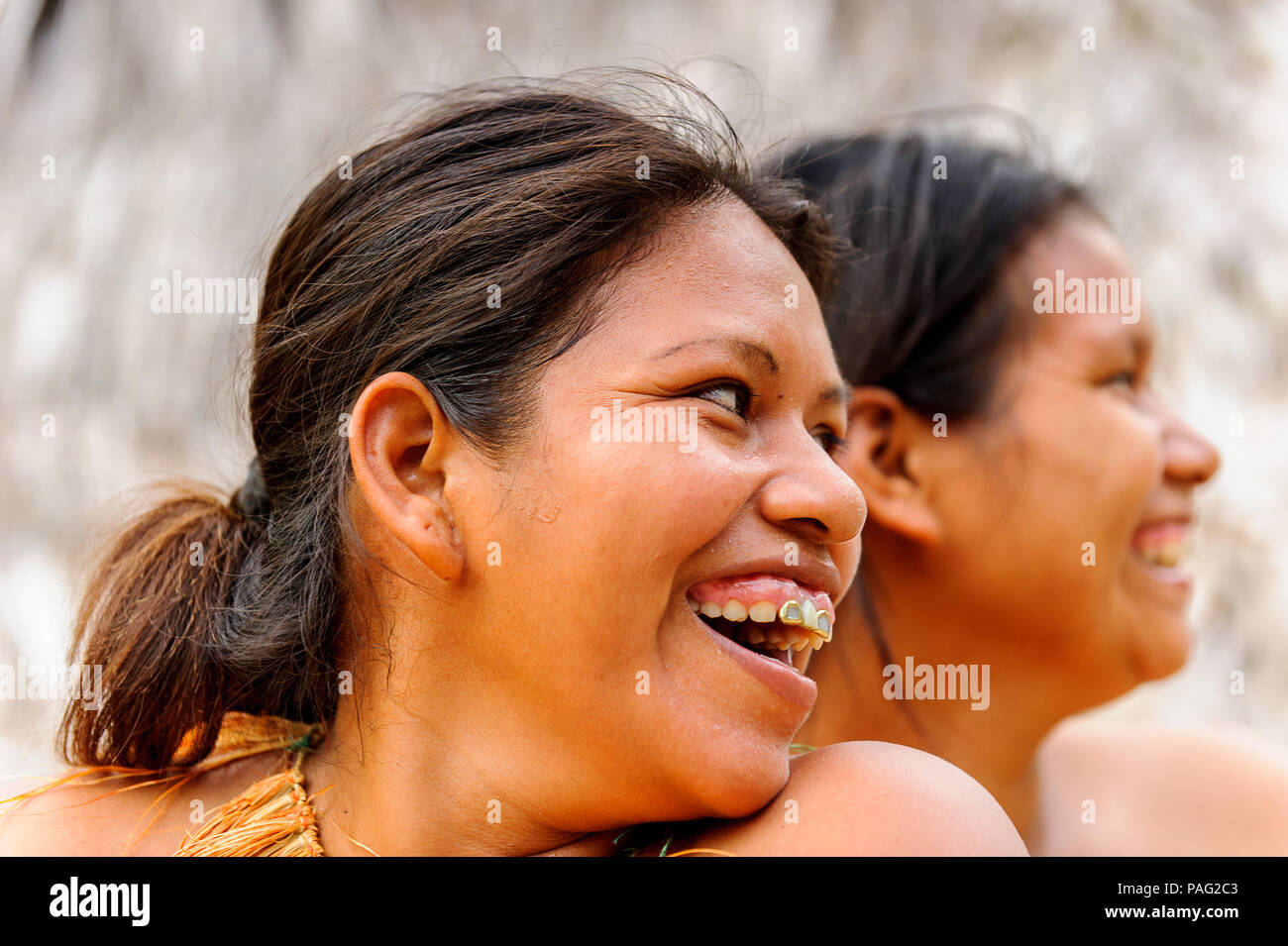 AMAZONIA, PERU NOV 10, 2010 Unidentified Amazonian indigenous two