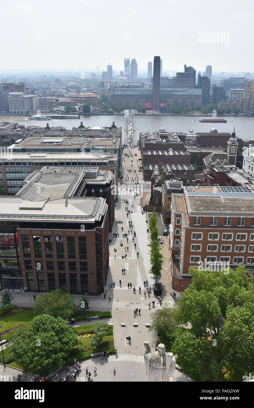 A view of London from atop St Pauls Cathedral, City of London, UK Stock