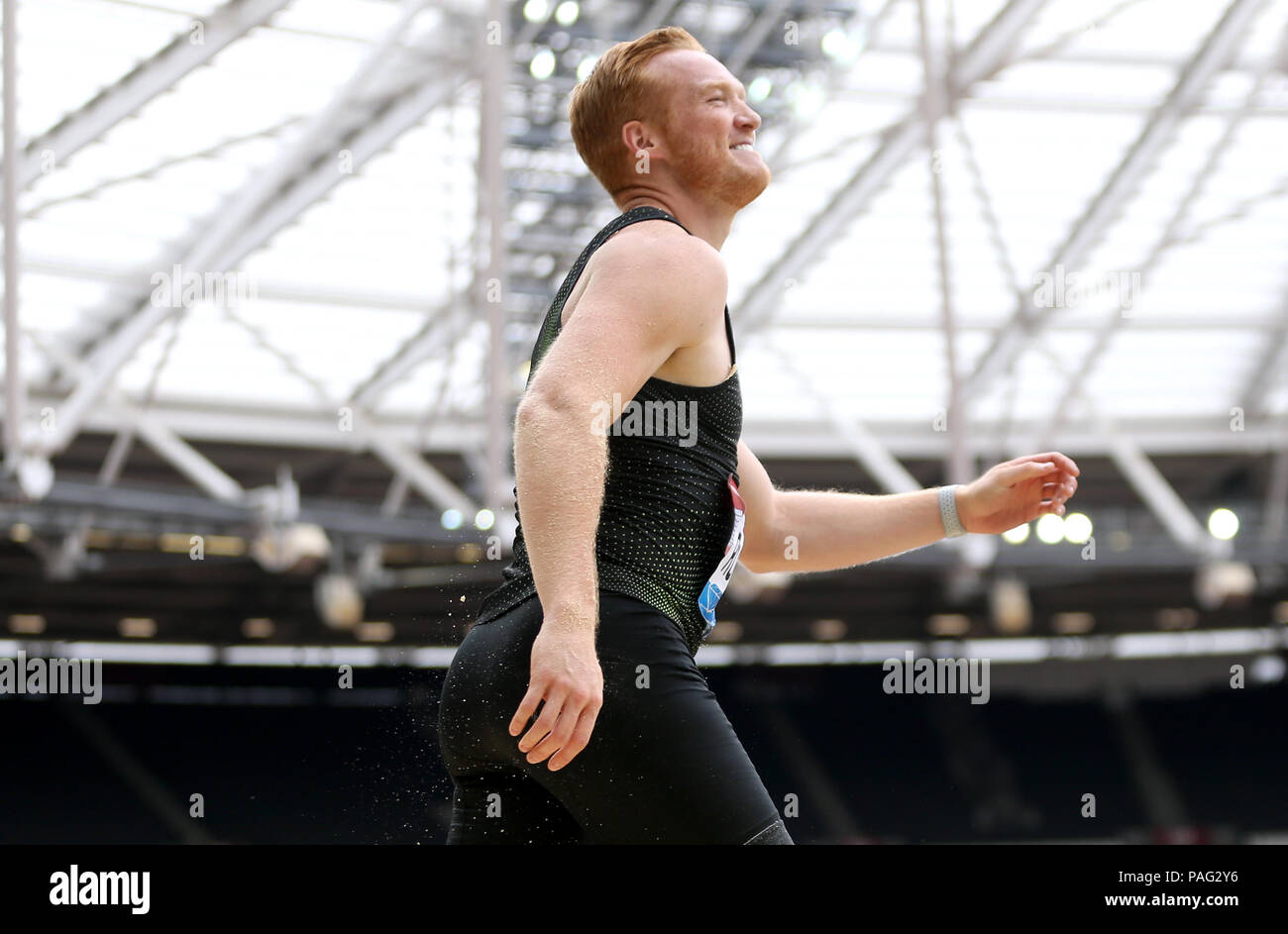 Great Britain's Greg Rutherford competes in the Men's Long Jump during ...