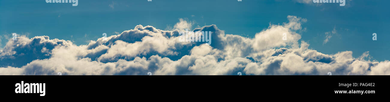 Panorama of beautiful blue sky with white clouds Stock Photo - Alamy