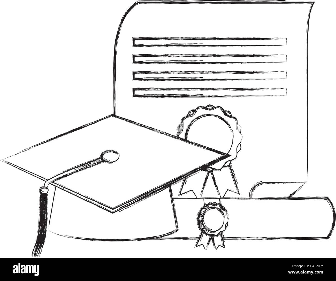graduation hat book and certificate school Stock Vector Image & Art - Alamy