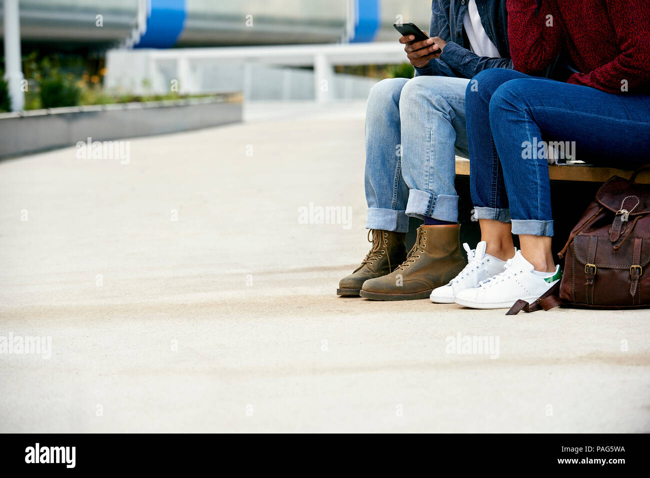 Students using smart phone Stock Photo