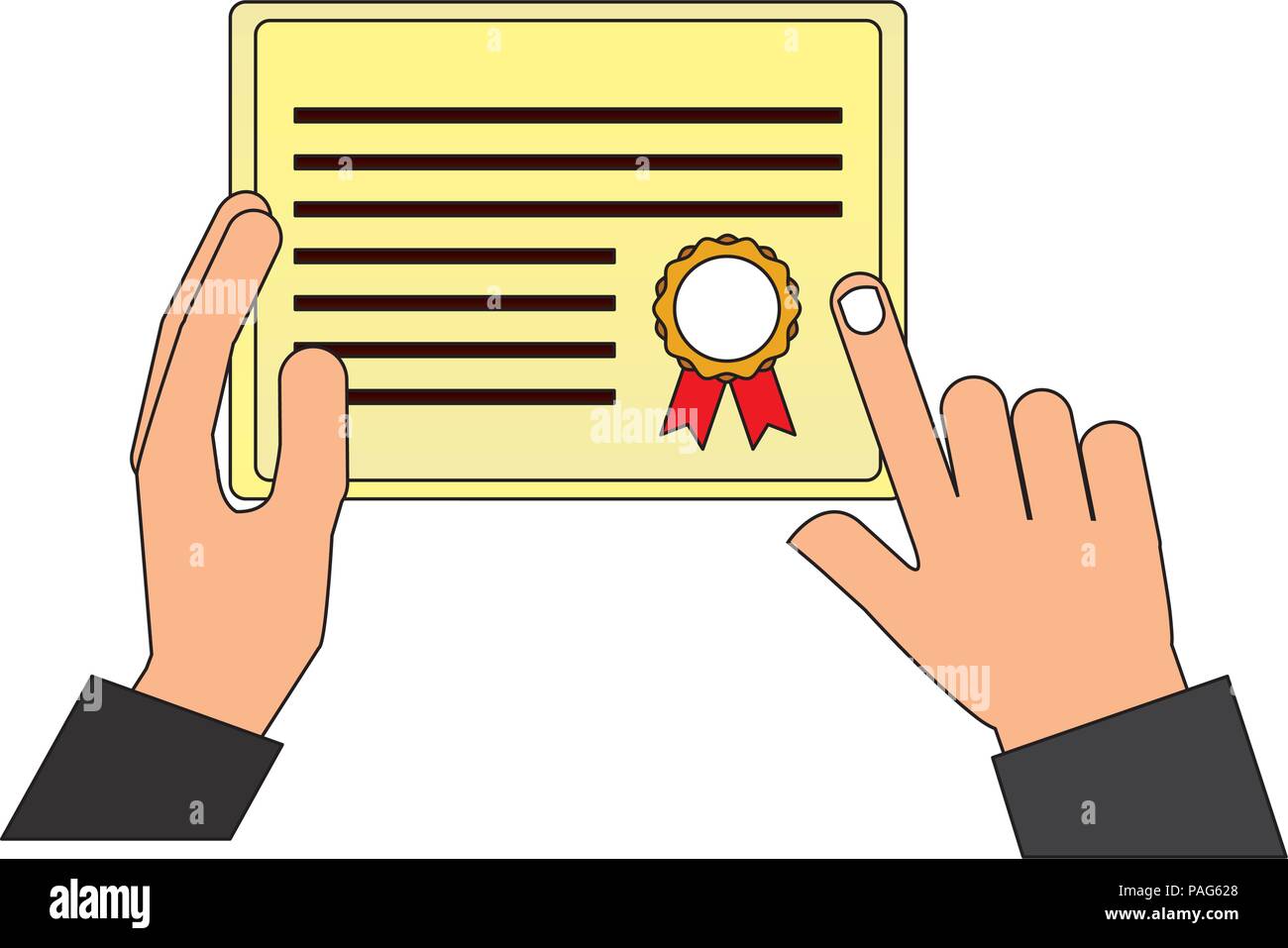 hand with diploma graduation Stock Vector Image & Art - Alamy