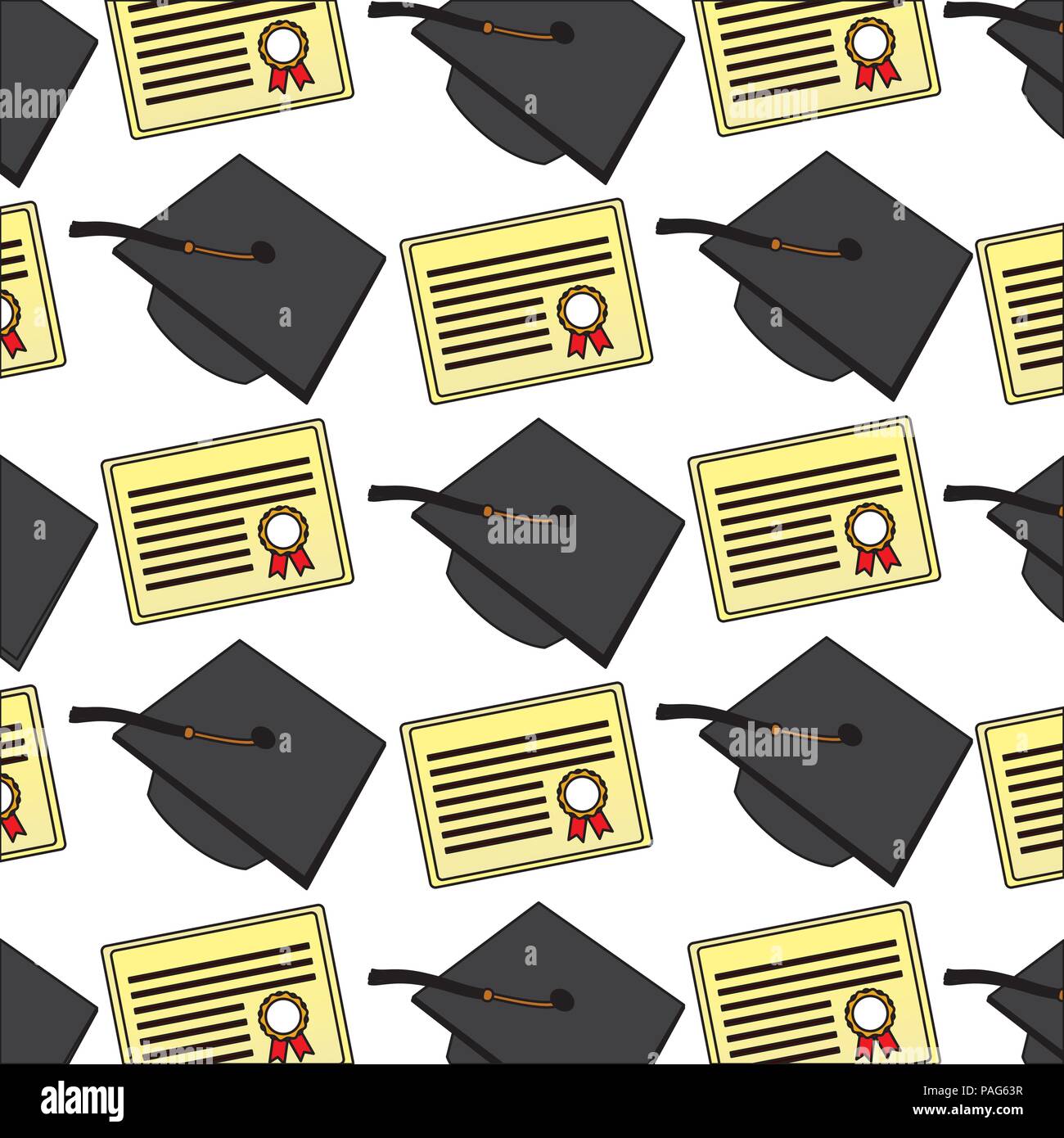 parchment diploma and hats graduation pattern Stock Vector Image & Art Alamy
