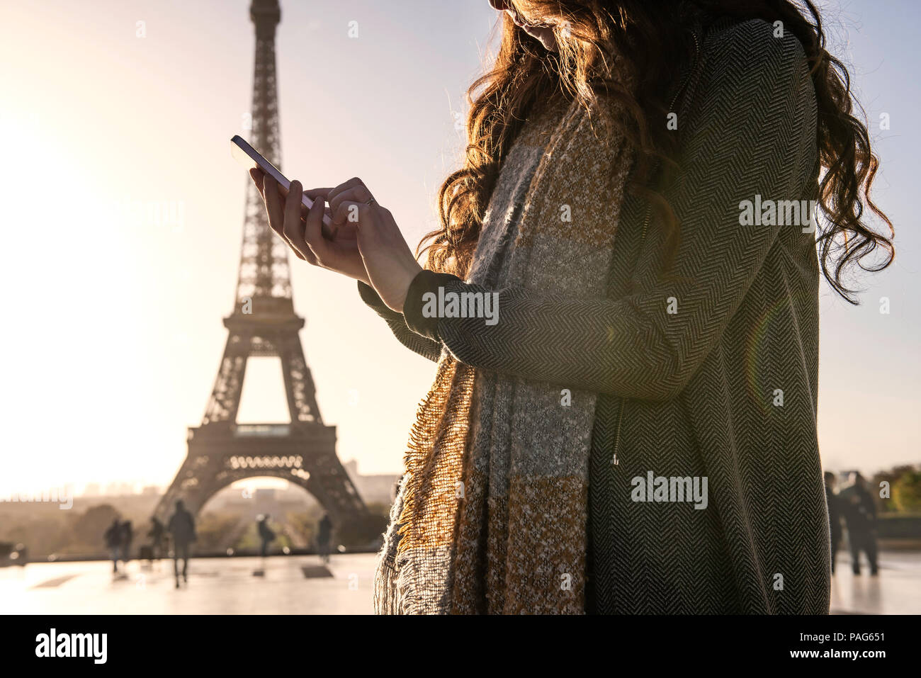 Woman using smart phone Stock Photo