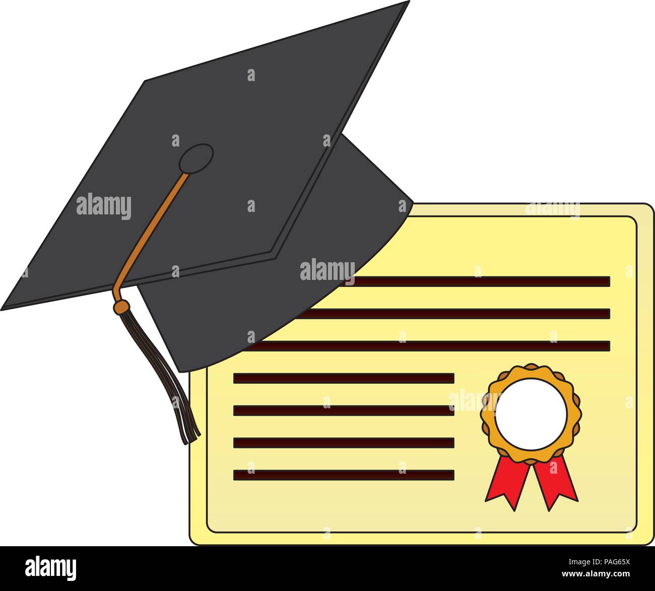 parchment diploma and hat graduation Stock Vector Image & Art Alamy