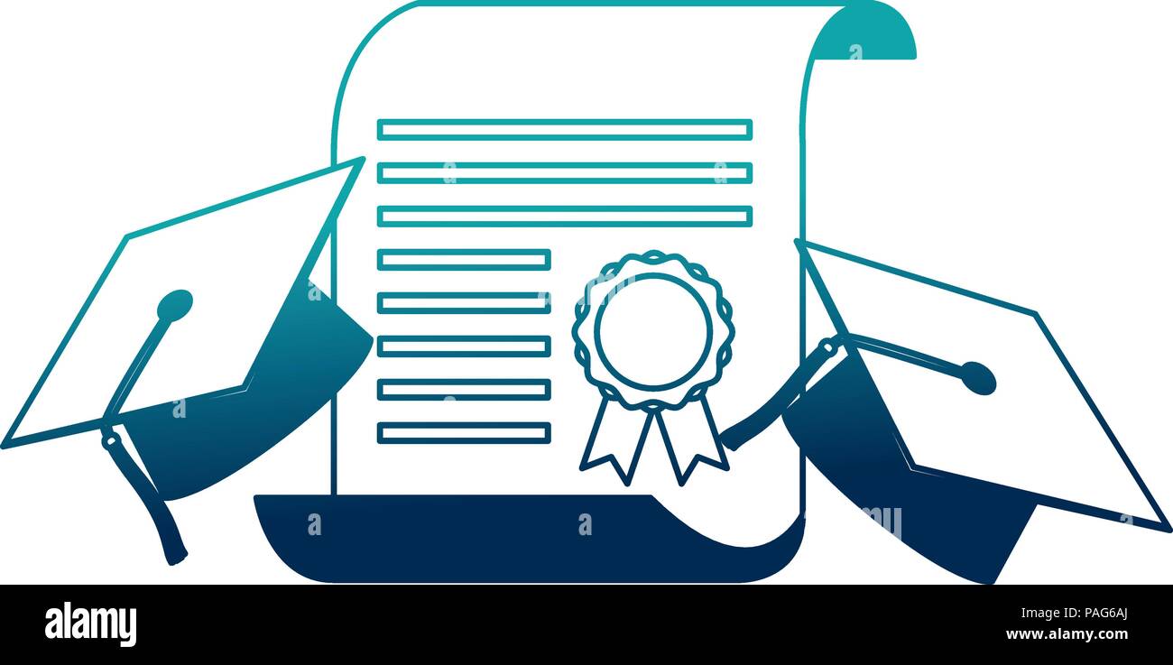 parchment diploma and hats graduation Stock Vector Image & Art Alamy