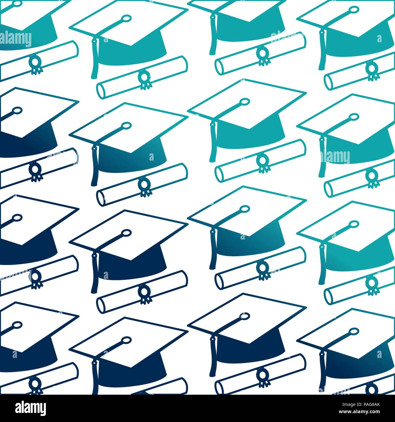 parchment diploma and hats graduation pattern Stock Vector Image & Art Alamy